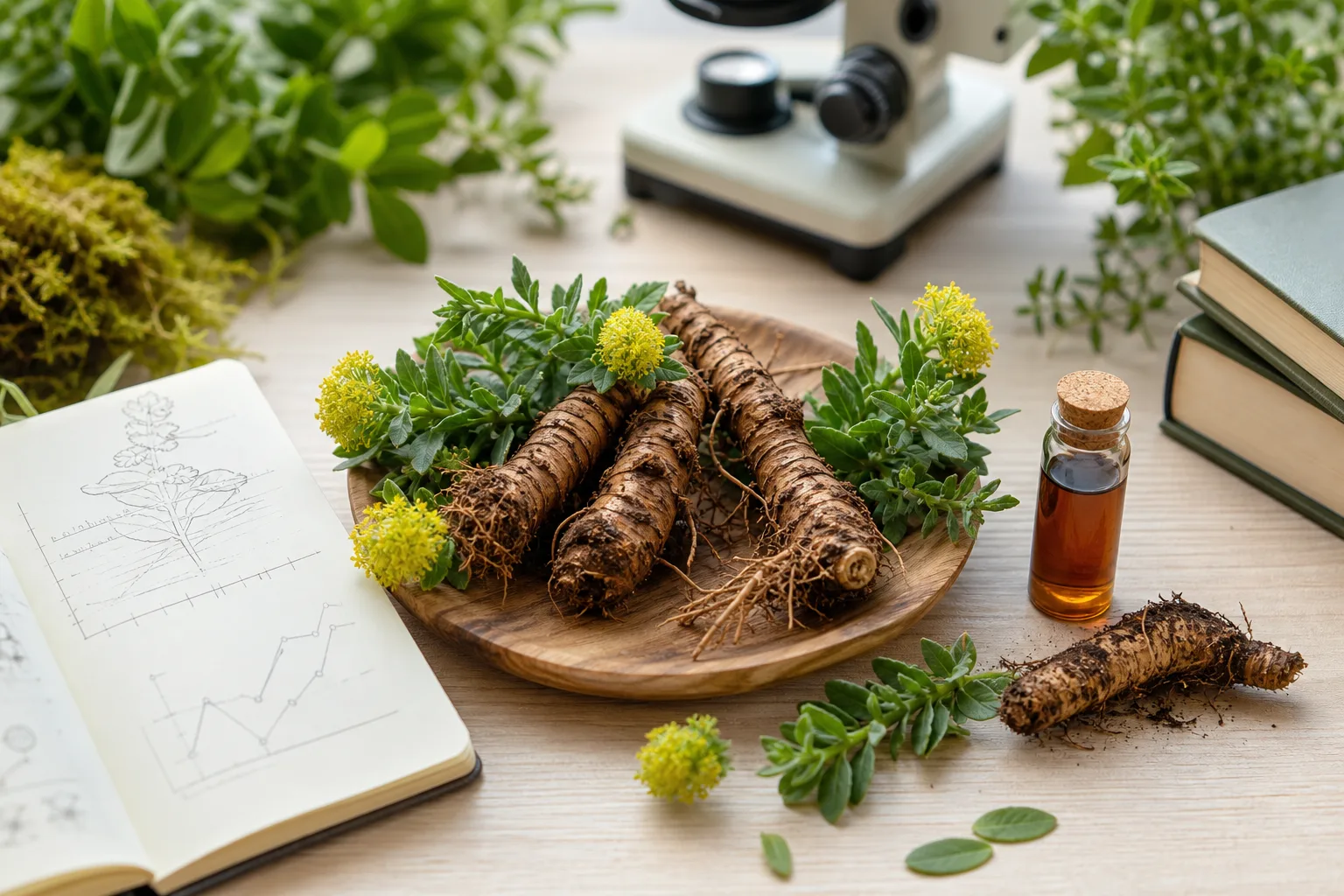 Plante de rhodiola rosea dans un environnement naturel de montagne